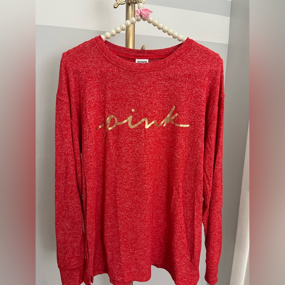 PINK Victoria's Secret Red Sleepwear Top